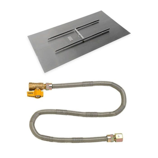 Rectangular Stainless Steel Flat Pan with Match Lit Kit