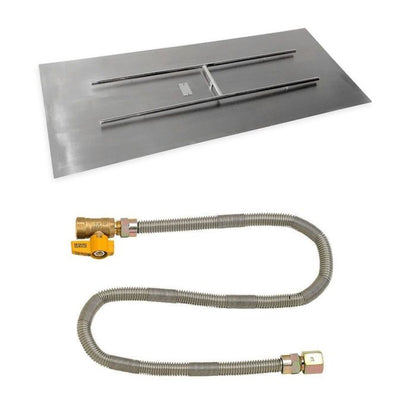 Rectangular Stainless Steel Flat Pan with Match Lit Kit