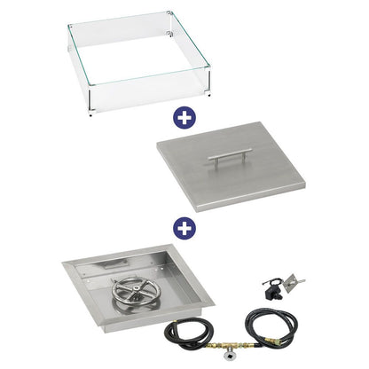Square Stainless Steel Drop-In Pan with Spark Ignition Kit - Bundle