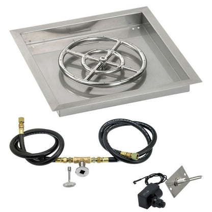 Square Stainless Steel Drop-In Pan with Spark Ignition Kit
