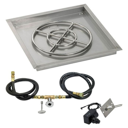 Square Stainless Steel Drop-In Pan with Spark Ignition Kit
