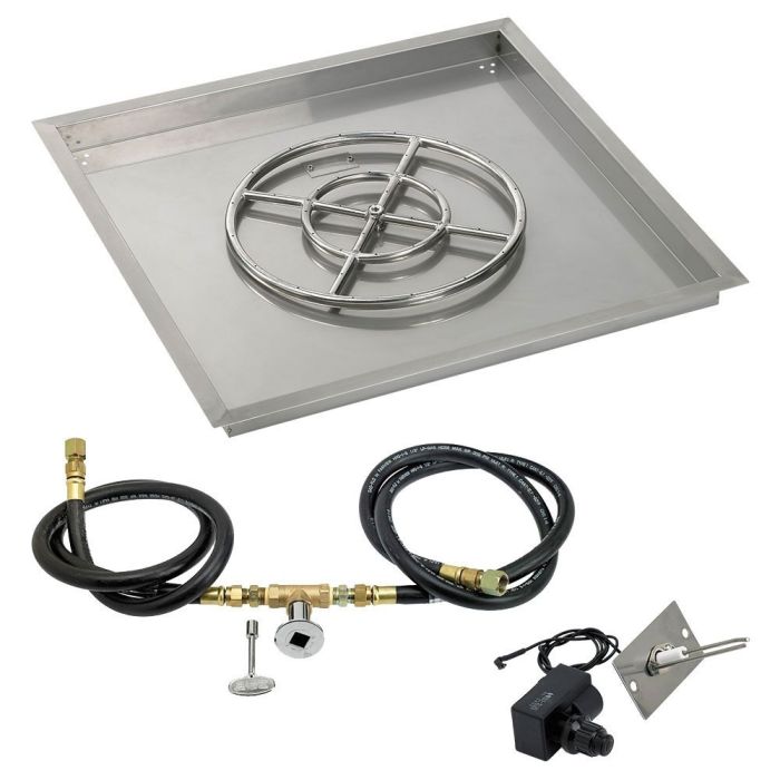 Square Stainless Steel Drop-In Pan with Spark Ignition Kit