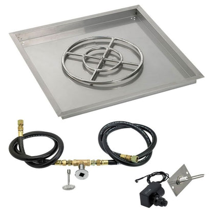 Square Stainless Steel Drop-In Pan with Spark Ignition Kit