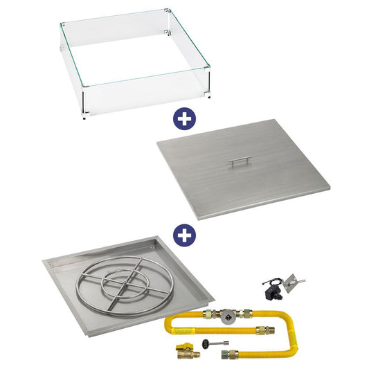Square Stainless Steel Drop-In Pan with Spark Ignition Kit - High Capacity - Bundle