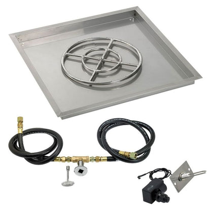 Square Stainless Steel Drop-In Pan with Spark Ignition Kit