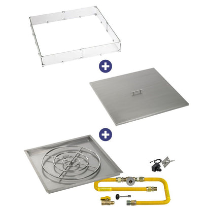 Square Stainless Steel Drop-In Pan with Spark Ignition Kit - High Capacity - Bundle