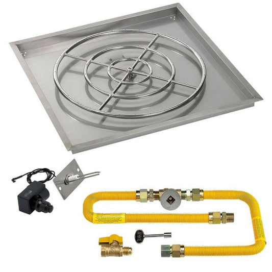 Square Stainless Steel Drop-In Pan with Spark Ignition Kit - High Capacity