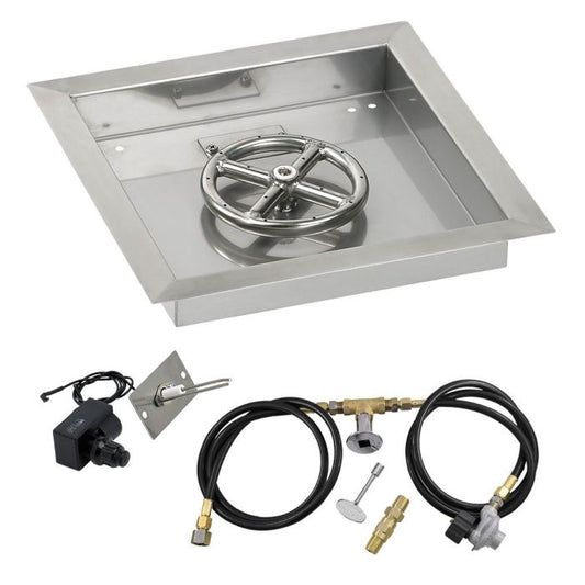 Square Stainless Steel Drop-In Pan with Spark Ignition Kit