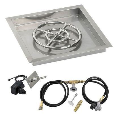 Square Stainless Steel Drop-In Pan with Spark Ignition Kit