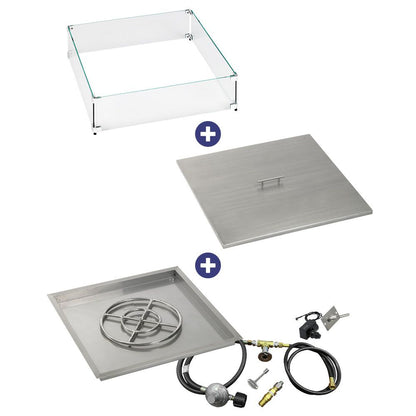 Square Stainless Steel Drop-In Pan with Spark Ignition Kit - Bundle