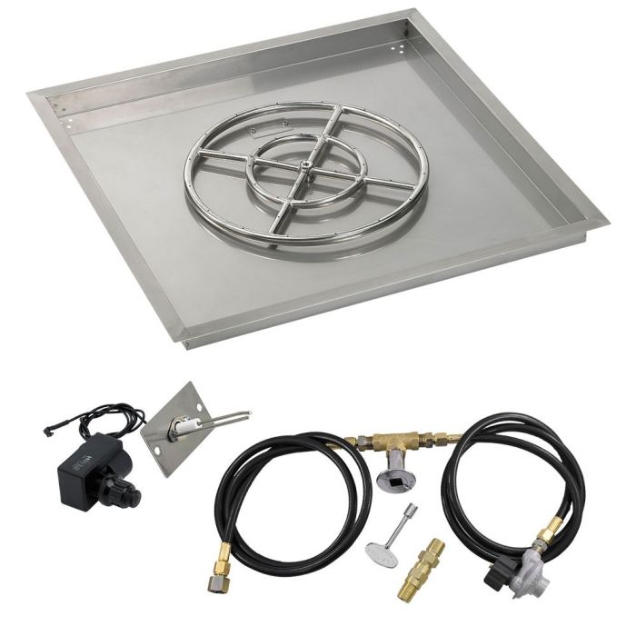 Square Stainless Steel Drop-In Pan with Spark Ignition Kit