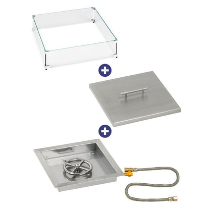 Square Stainless Steel Drop-In Pan with Match Lit Kit - Bundle