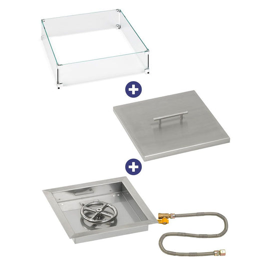 Square Stainless Steel Drop-In Pan with Match Lit Kit - Bundle