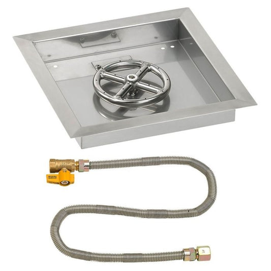 Square Stainless Steel Drop-In Pan with Match Lit Kit