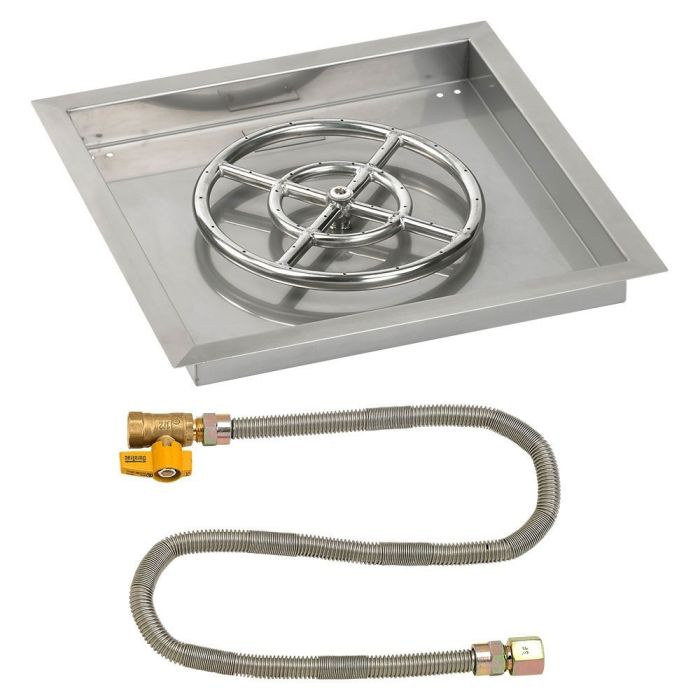 Square Stainless Steel Drop-In Pan with Match Lit Kit