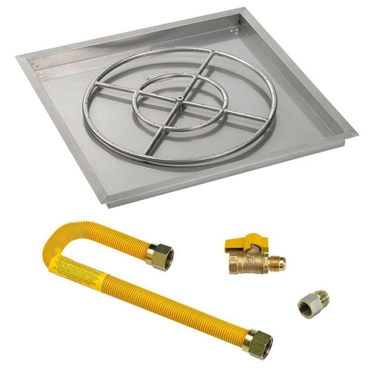 Square Stainless Steel Drop-In Pan with Match Lit Kit - High Capacity