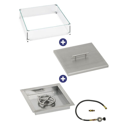 Square Stainless Steel Drop-In Pan with Match Lit Kit - Bundle