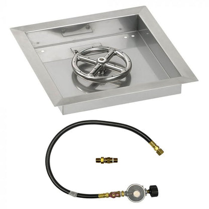 Square Stainless Steel Drop-In Pan with Match Lit Kit