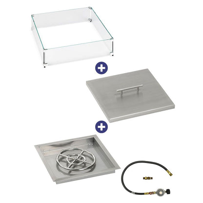 Square Stainless Steel Drop-In Pan with Match Lit Kit - Bundle