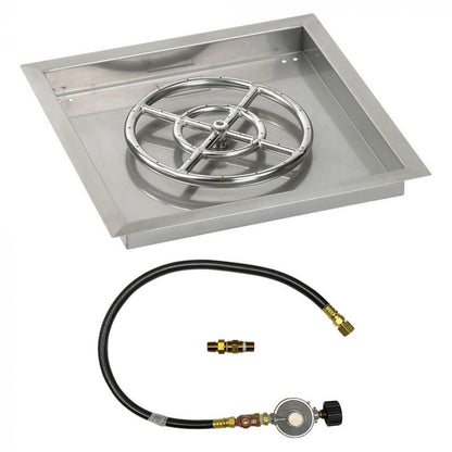 Square Stainless Steel Drop-In Pan with Match Lit Kit