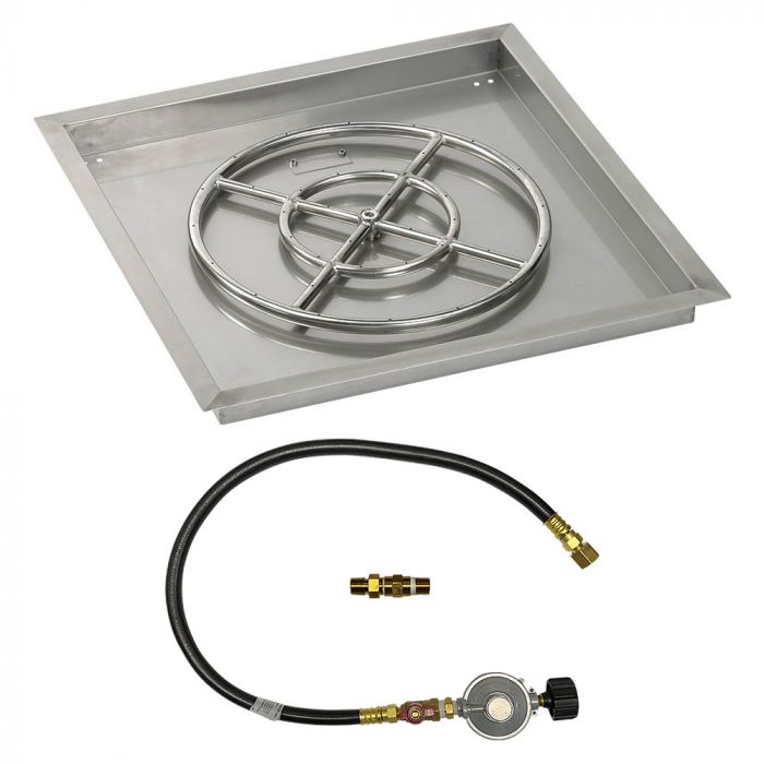 Square Stainless Steel Drop-In Pan with Match Lit Kit