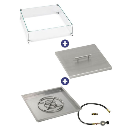 Square Stainless Steel Drop-In Pan with Match Lit Kit - Bundle