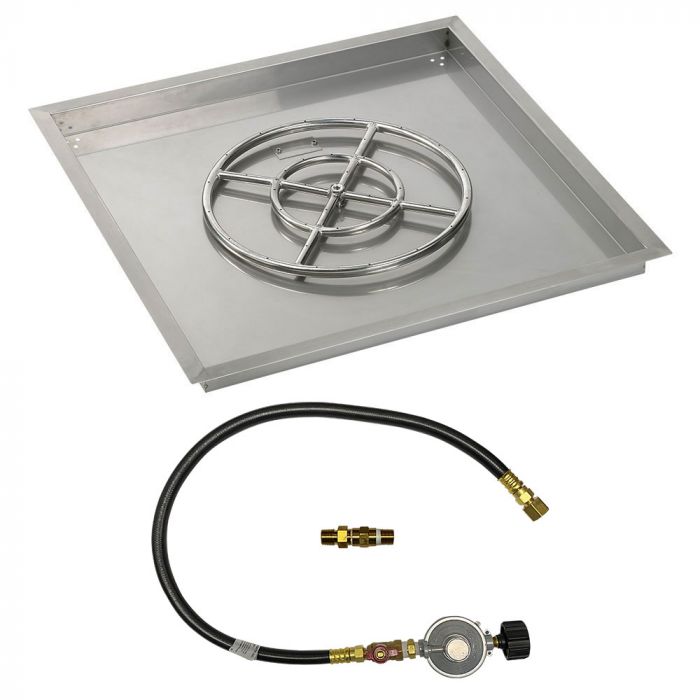 Square Stainless Steel Drop-In Pan with Match Lit Kit