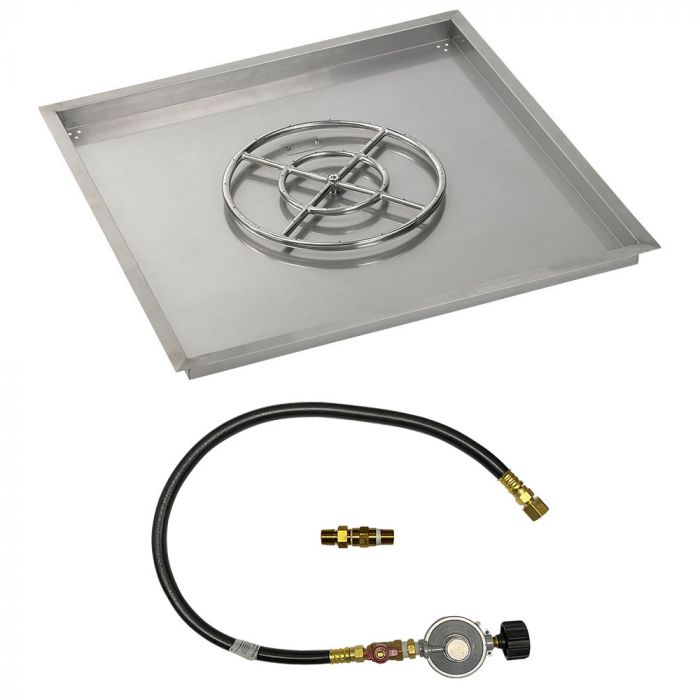 Square Stainless Steel Drop-In Pan with Match Lit Kit