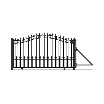 12FT - 18FT Heavy-Duty St. Louis-Style Steel Sliding Driveway Gate