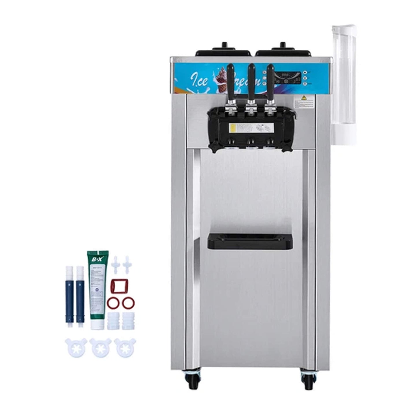 Stainless Steel Commercial 3-Flavor Soft Serve Ice Cream Machine Maker 21-31 L/H