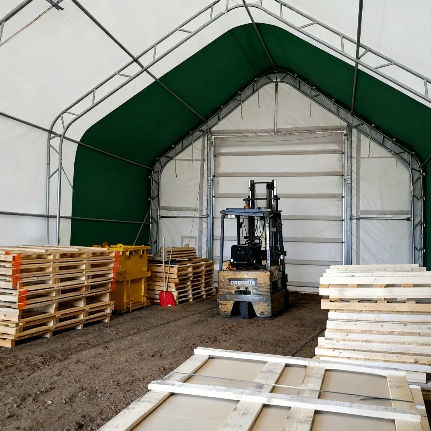 W 40FT x L 80FT x H 21FT Double Truss Storage Shelter, 8' Truss Spacing