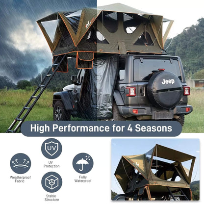 Naturnest Andromeda Green Soft Shell Rooftop Tent With Large Panoramic Skylight & YKK Doors