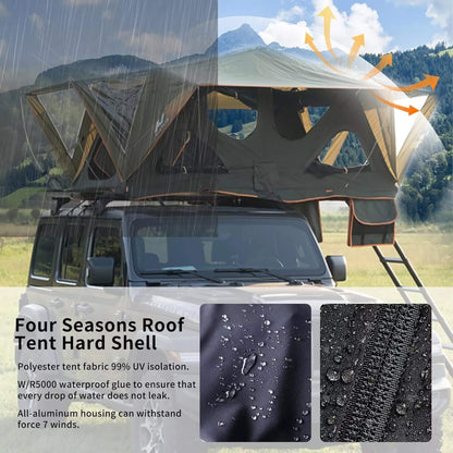 Naturnest Andromeda Green Soft Shell Rooftop Tent With Large Panoramic Skylight & YKK Doors