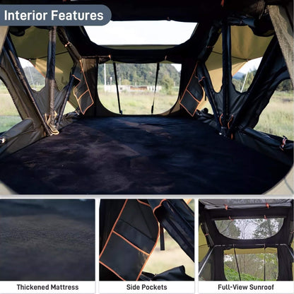 Naturnest Andromeda Green Soft Shell Rooftop Tent With Large Panoramic Skylight & YKK Doors