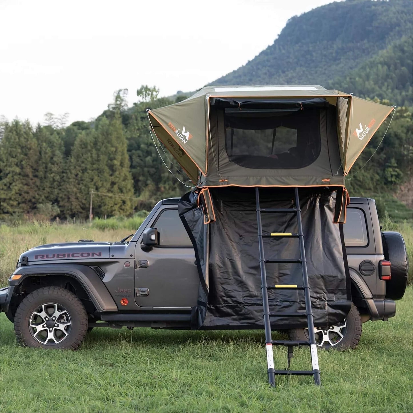 Naturnest Andromeda Green Soft Shell Rooftop Tent With Large Panoramic Skylight & YKK Doors
