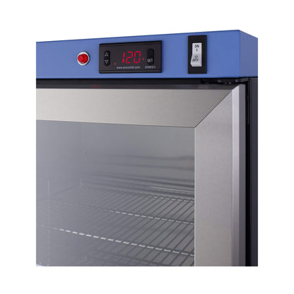 Summit 24‑Inch Wide 10.6 Cu Ft Passive‑Heat Blanket Warmer With Glass Door & Digital Thermostat