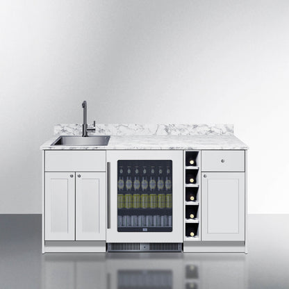 Summit Oasis Wet Bar Kitchenette With Countertop, Beverage Center, And Fully Assembled Cabinetry