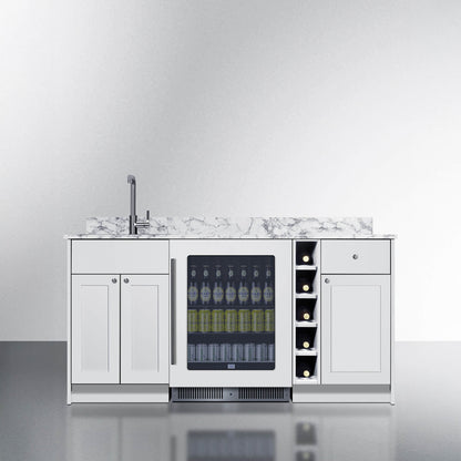 Summit Oasis Wet Bar Kitchenette With Countertop, Beverage Center, And Fully Assembled Cabinetry