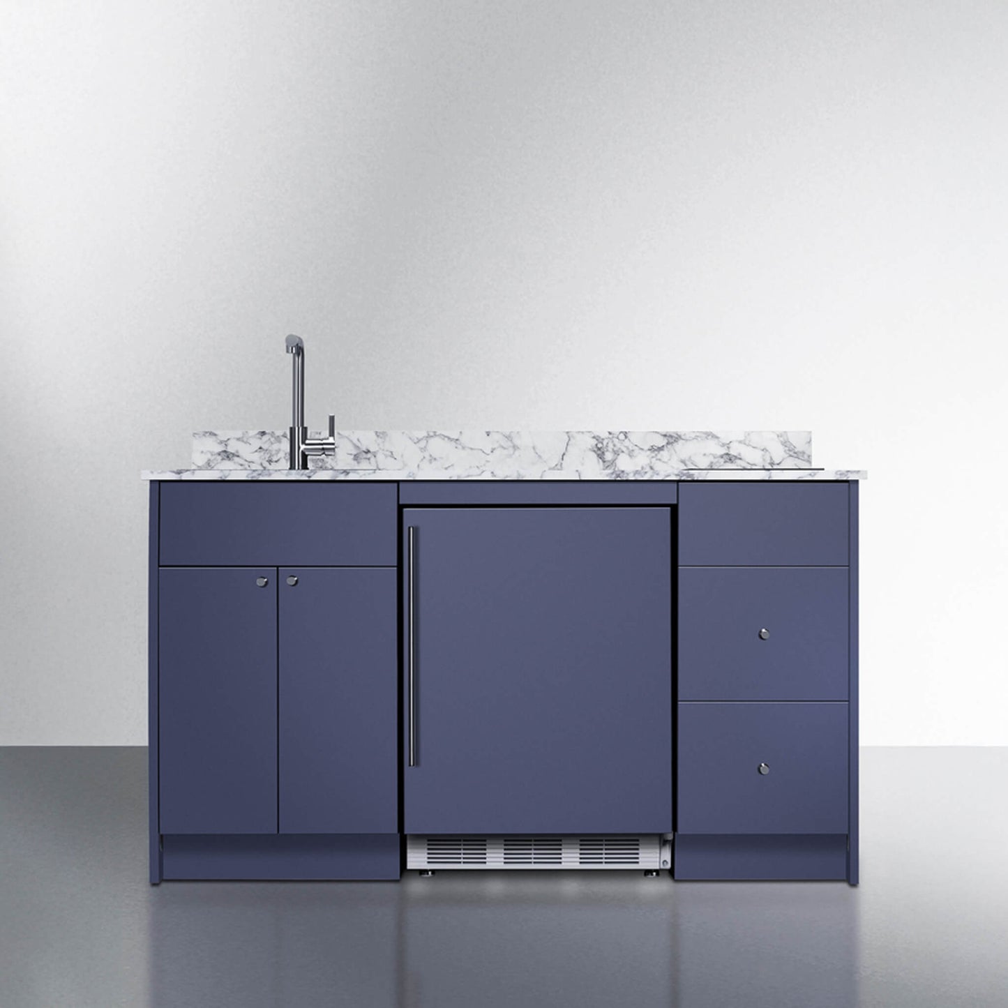 Summit Turnkey Caldera Kitchenette With A Cooktop, Refrigerator-Freezer, Sink, And Pre-Installed Cabinetry