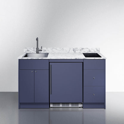 Summit Turnkey Caldera Kitchenette With A Cooktop, Refrigerator-Freezer, Sink, And Pre-Installed Cabinetry