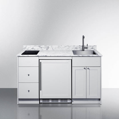Summit Turnkey Caldera Kitchenette With A Cooktop, Refrigerator-Freezer, Sink, And Pre-Installed Cabinetry