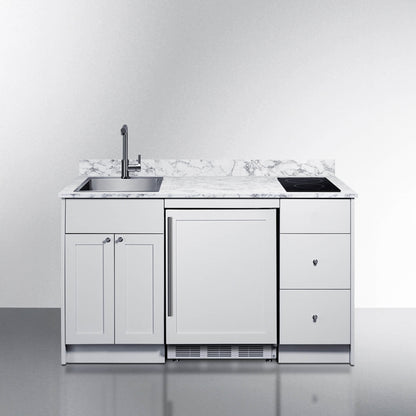 Summit Turnkey Caldera Kitchenette With A Cooktop, Refrigerator-Freezer, Sink, And Pre-Installed Cabinetry