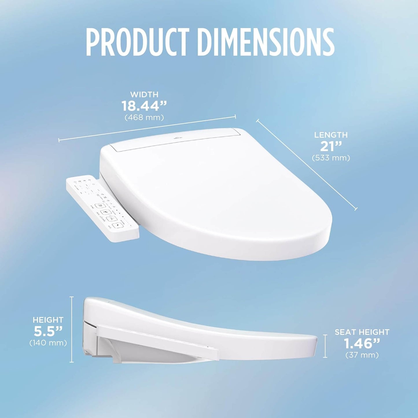 TOTO WASHLET® S2 Electronic Bidet Toilet Seat with Side Arm Control