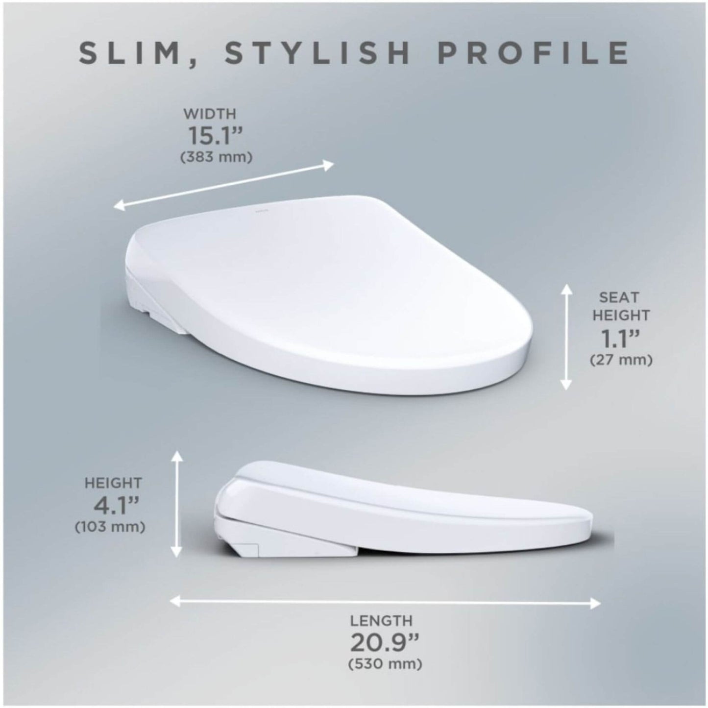 TOTO S7 Washlet Elongated Bidet Toilet Seat With EWater & Manual Classic/Contemporary Lid