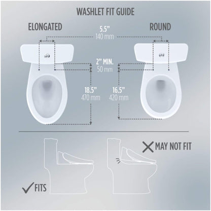 TOTO S7A Washlet Elongated Bidet Toilet Seat with EWater and Classic Contemporary Lid