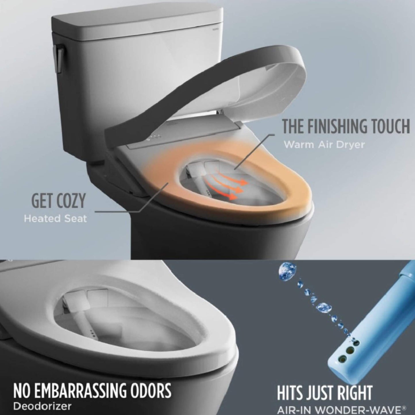 TOTO S7A Washlet Elongated Bidet Toilet Seat with EWater And Auto Open/Close Contemporary Lid