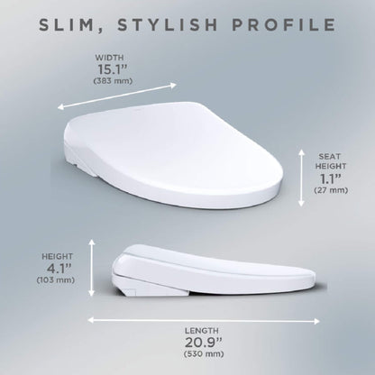 TOTO S7A Washlet Elongated Bidet Toilet Seat with EWater And Auto Open/Close Contemporary Lid