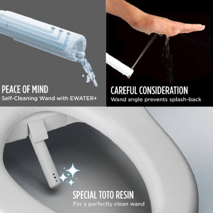 TOTO S7A Washlet Elongated Bidet Toilet Seat with EWater And Auto Open/Close Contemporary Lid