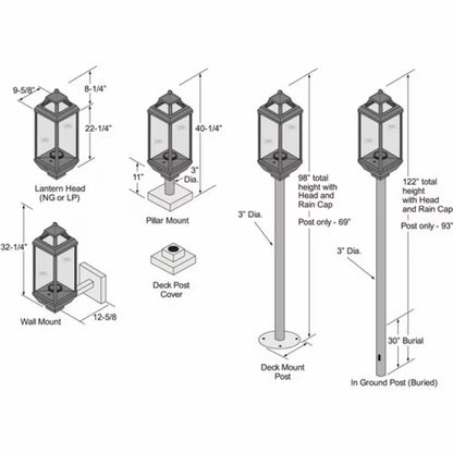 Tempest Lantern - Outdoor Gas Torch