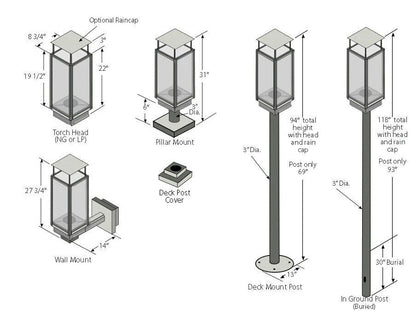 Tempest Torch Deck Post and Mount Assembly